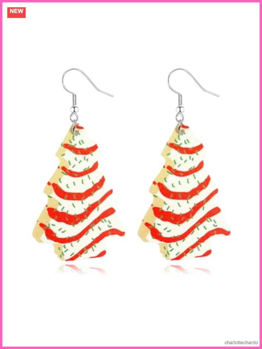 Christmas Tree Acrylic Earrings Drop Dangle Holiday Jewelry Gift for Women